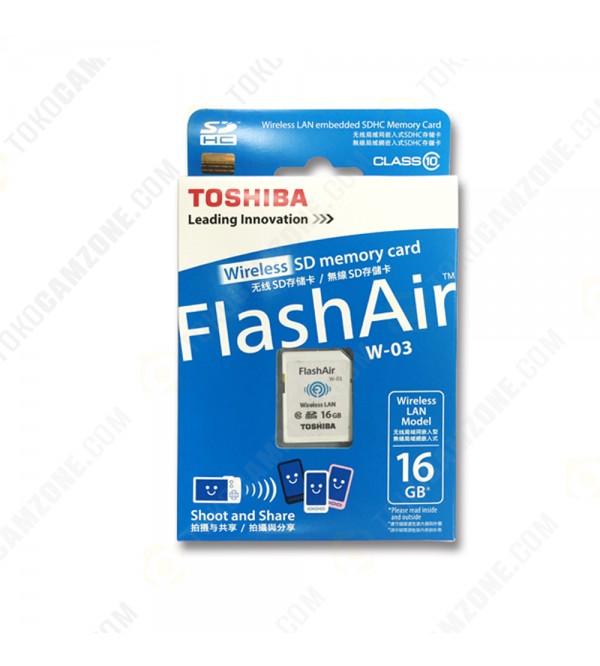 Toshiba FlashAir W-03 Wireless SD Flash Memory Card 16 GB Wi-Fi Full HD
